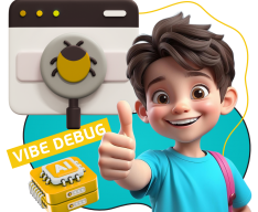Тестирование & Vibe Debug. Охотники за багами - КИБЕРшкола программирования для детей, компьютерные курсы для школьников, начинающих и подростков - KIBERone г. Самара
